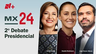 Segundo Debate Presidencial 2024 México Claudia Sheinbaum Xóchitl Gálvez Álvarez Máynez [upl. by Streeto]