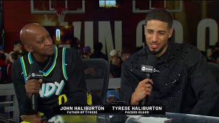 Tyrese Haliburton amp His Dad Joins Inside the NBA after Win vs Bucks [upl. by Adyam]