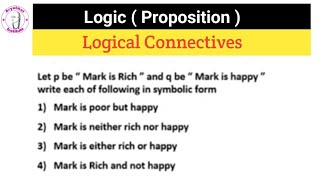 Logic Connectives  Logic Connectives problem  Logic Connectives problem discrete mathematics [upl. by Aicile]