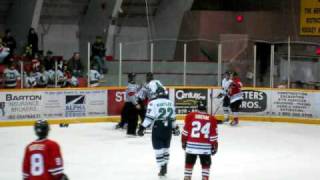 Grant Toulmin vs Jake Barker  Surrey Eagles Vs Merritt Centennials  Jan 18 2008 [upl. by Pruter327]