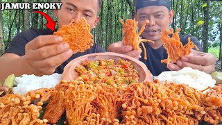 MUKBANG JAMUR ENOKI CRISPY  SAMBEL KECOMBERANG [upl. by Zoila]