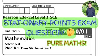 🤔 Answering a STATIONARY POINTS differentiation past exam question A Level Maths 2024 Edexcel [upl. by Ojiram]