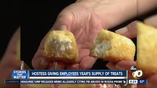 Hostess giving employees years supply of treats [upl. by Stevy]