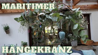 Maritime Sommerdeko mit Eukalyptus amp Schleierkraut💙 Urlaubsstimmung für Zuhause💙DIY Kranz mit 🐚🐚🐚 [upl. by Nahs]