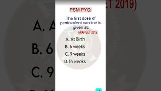 Pentavalent vaccine  PSM shotPYQ explanation pyq aiapget unani [upl. by Retswerb]