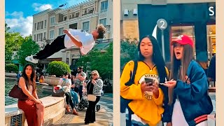 INSANE FLIPS IN PUBLIC REACTION Best flips in public with Soloflow [upl. by Garratt39]