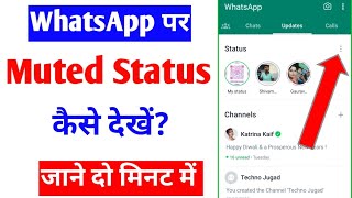 how to view whatsapp muted status WhatsApp muted story seen WhatsApp me muted status kaise dakhe [upl. by Ivar]