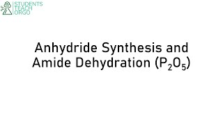 Organic Chemistry 2 Anhydride Synthesis P2O5 [upl. by Salim]