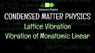 Condensed Matter Physics  Lattice Vibration  Vibration of Monatomic Linear Lattice01 [upl. by Sutelc]