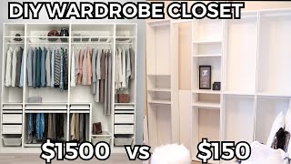 DIY IKEA PAX WARDROBE CLOSET on a 150 BUDGET Open Closet Filming Room Makeover [upl. by Ahseet]