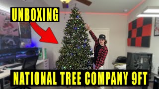 Unboxing amp Setup of National Tree Company 9ft Dunhill PreLit Christmas Tree [upl. by Olympe]