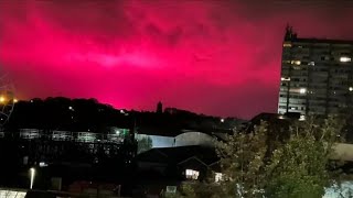 Pink Sky Over Kent  Mysterious Glowing Pink Sky Leaves Residents Baffled [upl. by Einahpats]