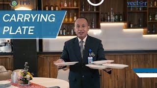 FampB Service Knowledge  How to Carry Plate Restaurant Waiter [upl. by Yemane]