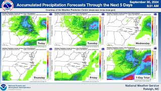 NWS Raleigh Routine Weekly Briefing for Central NC valid through October 6 2024 [upl. by Anivol]