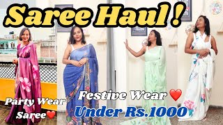 🌸 HUGE🌸FESTIVE MYNTRA SAREE HAUL🌸 Myntra Haul  Style saree in different styles  fashion haul [upl. by Suruat]