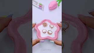 DIY jewellery clay tray idea 🌸✨clay clayart trneding art craft craftbymim [upl. by Seuqcaj]