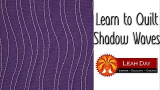 Machine Quilt Shadow Waves Free Motion Quilting Filler Design 1 [upl. by Rafe]