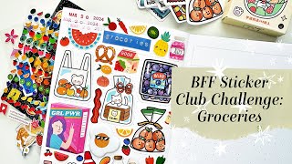 BBF Sticker Club Challenge Groceries  Sticker With Me [upl. by Yehudit587]