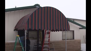 Dome Awning Canopy Construction made from Acrylic Fabric [upl. by Anirok686]