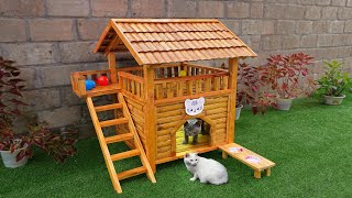 DIY beautiful cat house for my daughter  Very easy to make [upl. by Dranyl212]