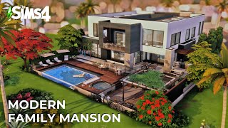 Modern Family Mansion 👨‍👩‍👧‍👧  noCC  The Sims 4 Oasis Springs  Stop Motion Build [upl. by Eidassac]