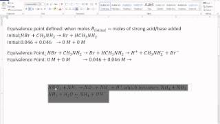 Titration of HBr amp CH3NH2 equivalence points [upl. by Troyes]