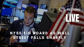 LIVE NYSE big board as Wall Street falls sharply [upl. by Pinter597]