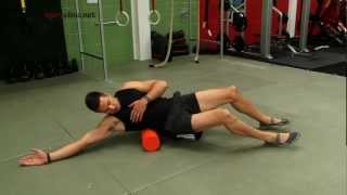 QL muscle  lower back side exercise with foam roller [upl. by Leinad]