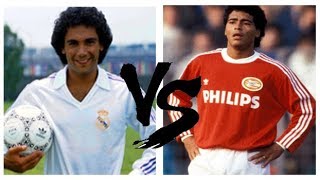 1989 Hugo Sanchez vs Romário  Real Madrid x PSV [upl. by Gusba]