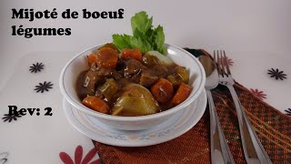 Mijoté de bœuf aux légumes à la mijoteuse [upl. by Matless]