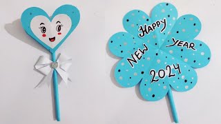 DIY  Cute New year greeting card 2024  happy new year card making ideas  handmade New year card [upl. by Roselle]