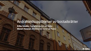 Andrahandsupplåtelse av bostadsrätter [upl. by Archibald]