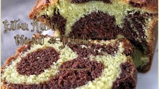 Gateau marbre chocolat pistache  Marbled chocolate pistachio cake [upl. by Sterne]