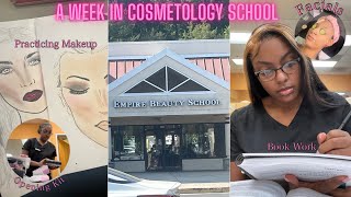 First Week in Cosmetology School grwmopening kitbook workfacialsshoppingetc [upl. by Britni]