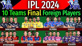 IPL 2024  All Teams Full amp Final Foreign Players List  All Teams Final Overseas Players IPL 2024 [upl. by Schindler694]