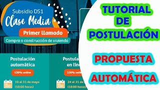 Tutorial postulación automática Subsidio Clase Media DS1 2021  Cómo postular al Subsidio DS1 2021 [upl. by Dennie]