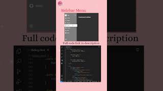 Sidebar Menu by using HTML CSS and Js coding cssanimation webdevelopment [upl. by Apoor]