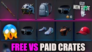 FREE VS PAID CRATES OPENING PUBG NEWSTATE [upl. by Enytsuj]