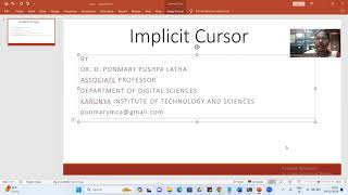 Implicit cursor in SQL [upl. by Dachia]