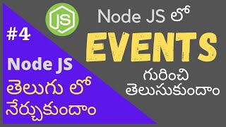 Events in node JS  Telugu Tutorials  Part 4 [upl. by Owens]