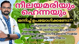 നീലയമരി amp ഹെന്ന ഹെയർ ഡൈ  Indigo Powder amp Henna Hair Dye  Home made hair dye with Indigo amp Henna [upl. by Eenobe]