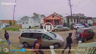 FULL VIDEO Doorbell camera captures shootout in New Orleans [upl. by Tallulah]