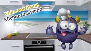 Küchenrückwand Montageanleitung  Turorial  wwwkitchendesignsde [upl. by Leake]