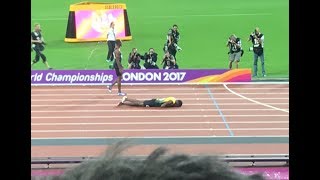 Usain Bolt injury in last Career Race  Mens 4x100m Relay Final London IAAF World Champ 2017 [upl. by Medeah903]