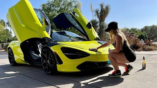 Washing amp Ceramic Coating a MCLAREN 720s [upl. by Neemsay]