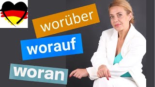 Предложное управление немецких глаголов Worauf Wofür Woran Verben mit Präpositionen [upl. by Nryhtak187]