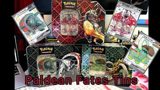 New Paldean Fates Tins WE PULLED ANOTHER ONE [upl. by Einafit]