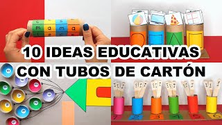 10 IDEAS EDUCATIVAS GENIALES CON TUBOS DE CARTÓN  IDEAS CON RECICLAJE [upl. by Aceber]