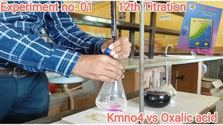 Titration to determine the concentration in terms molarity of kmno4 titrating aganist oxalic acid [upl. by Bartlett]