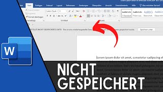 Word Dokument  Datei wiederherstellen  Nicht gespeichert Rettung ✅ [upl. by Bernat]